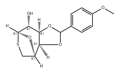 .beta.-D-Galactopyranose, 1,6-dideoxy-1,6-epithio-3,4-O-(4-methoxyphenyl)methylene- Struktur