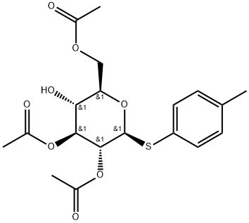 4-Methylphenyl 2,3,6-tri-O-acetyl-1-thio-beta-D-glucopyranoside Struktur