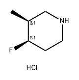 Piperidine, 4-fluoro-3-methyl-, hydrochloride (1:1), (3R,4S)-rel- Struktur