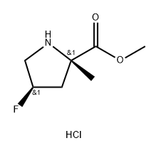 L-Proline, 4-fluoro-2-methyl-, methyl ester, hydrochloride (1:1), (4R)- Struktur