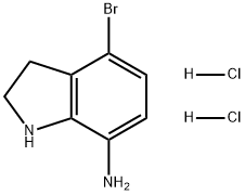 1H-Indol-7-amine, 4-bromo-2,3-dihydro-, hydrochloride (1:2) Struktur