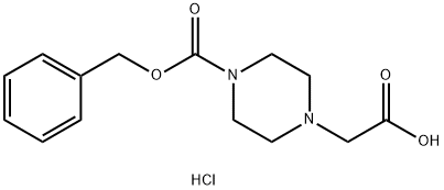 2-(4-((Benzyloxy)carbonyl)piperazin-1-yl)acetic acid hydrochloride Struktur