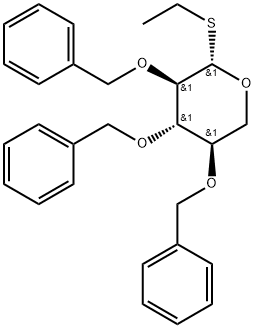 Ethyl 2,3,4-tri-O-benzyl-1-thio-β-D-xylopyranoside Struktur