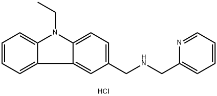 9H-Carbazole-3-methanamine, 9-ethyl-N-(2-pyridinylmethyl)-, hydrochloride (1:2) Struktur