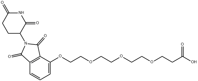 3-(2-(2-(2-((2-(2,6-dioxopiperidin-3-yl)-1,3-dioxoisoindolin-4-yl)oxy)ethoxy)ethoxy)ethoxy)propanoic acid Struktur