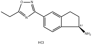 1H-Inden-1-amine, 5-(5-ethyl-1,2,4-oxadiazol-3-yl)-2,3-dihydro-, hydrochloride (1:1), (1R)- Struktur