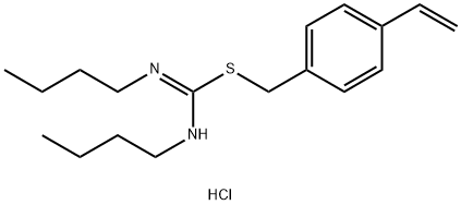 Carbamimidothioic acid,?N,N′-dibutyl-, (4-ethenylphenyl)methyl ester, hydrochloride Struktur