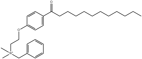 Benzenemethanaminium, N,N-dimethyl-N-[2-[4-(1-oxododecyl)phenoxy]ethyl]- Struktur