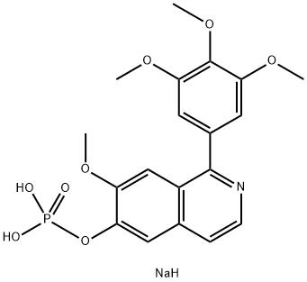 6-Isoquinolinol, 7-methoxy-1-(3,4,5-trimethoxyphenyl)-, 6-(dihydrogen phosphate), sodium salt (1:2) Struktur