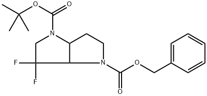 4-benzyl 1-(tert-butyl) 3,3-difluorohexahydropyrrolo[3,2-b]pyrrole-1,4-dicarboxylate Struktur