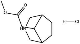 3-Azabicyclo[3.2.1]octane-8-acetic acid, methyl ester, hydrochloride (1:1) Struktur