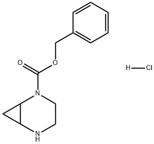 2,5-Diazabicyclo[4.1.0]heptane-2-carboxylic acid, phenylmethyl ester, hydrochloride (1:1) Struktur