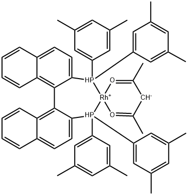 銠,[1,1'-(1S)-[1,1'-聯(lián)萘]-2,2'-二基雙[1,1-雙(3,5-二甲基苯基)膦-ΚP]](2,4- 戊二酮-ΚO2,ΚO4)- 結(jié)構(gòu)式