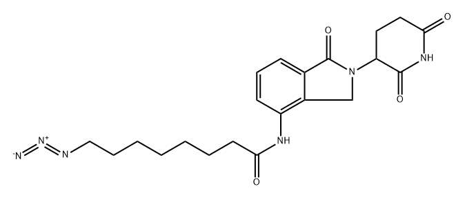 8-azido-N-[2-(2,6-dioxo-3-piperidinyl)-2,3-dihydro-1-oxo-1H-isoindol-4-yl]-Octanamide, Struktur