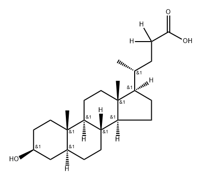 Cholan-24-oic-23,23-d2 acid, 3-hydroxy-, (3β,5α)- Struktur