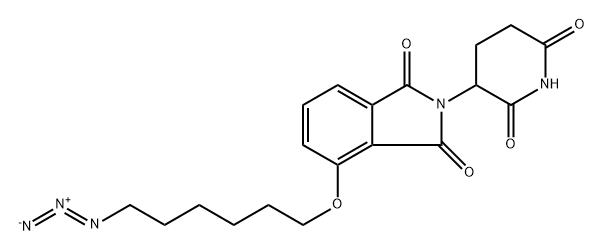 4-((6-azidohexyl)oxy)-2-(2,6-dioxopiperidin-3-yl)isoindoline-1,3-dione Struktur