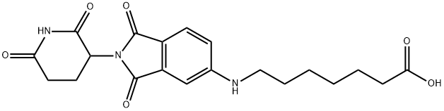 7-((2-(2,6-dioxopiperidin-3-yl)-1,3-dioxoisoindolin-5-yl)amino)heptanoic acid Struktur