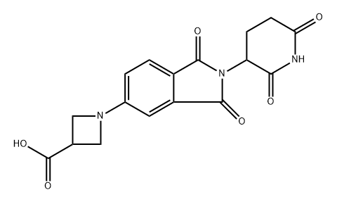 1-(2-(2,6-dioxopiperidin-3-yl)-1,3-dioxoisoindolin-5-yl)azetidine-3-carboxylic acid Struktur