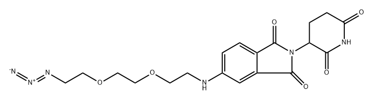 5-((2-(2-(2-azidoethoxy)ethoxy)ethyl)amino)-2-(2,6-dioxopiperidin-3-yl)isoindoline-1,3-dione Struktur