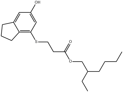 2-Ethylhexyl 3-[(2,3-dihydro-6-hydroxy-1H-inden-4-yl)thio]propanoate Struktur