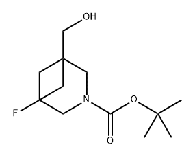 tert-butyl 1-fluoro-5-methoxy-3-azabicyclo[3.1.1]heptane-3-carboxylate Struktur