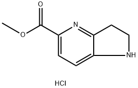 1H-Pyrrolo[3,2-b]pyridine-5-carboxylic acid, 2,3-dihydro-, methyl ester, hydrochloride (1:1) Struktur