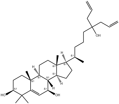 26,27-Dinorcholest-5-ene-3,7,25-triol, 4,4-dimethyl-25,25-di-2-propen-1-yl-, (3β,7β)- Struktur