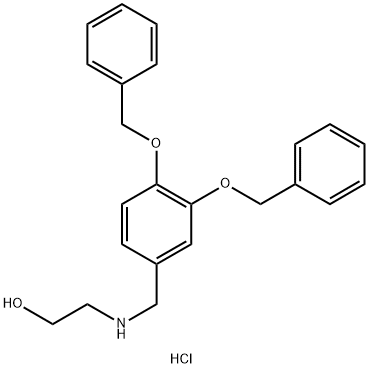 Ethanol, 2-[[[3,4-bis(phenylmethoxy)phenyl]methyl]amino]-, hydrochloride (1:1) Struktur