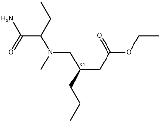 Hexanoic acid, 3-[[[1-(aminocarbonyl)propyl]methylamino]methyl]-, ethyl ester, (3R)- Struktur