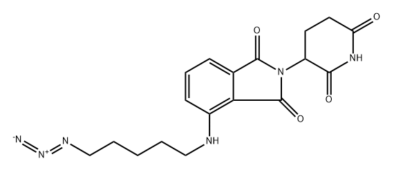 4-((5-azidopentyl)amino)-2-(2,6-dioxopiperidin-3-yl)isoindoline-1,3-dione Struktur