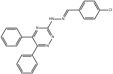 Benzaldehyde, 4-chloro-, 2-(5,6-diphenyl-1,2,4-triazin-3-yl)hydrazone, [C(E)]- Struktur