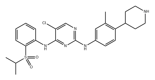 5-Chloro-N4-(2-(isopropylsulfonyl)phenyl)-N2-(3-methyl-4-(piperidin-4-yl)phenyl)pyrimidine-2,4-diamine Struktur