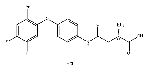 L-Asparagine, N-[4-(2-bromo-4,5-difluorophenoxy)phenyl]-, hydrochloride (1:1) Structure