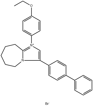 5H-Imidazo[1,2-a]azepinium, 3-[1,1'-biphenyl]-4-yl-1-(4-ethoxyphenyl)-6,7,8,9-tetrahydro-, bromide (1:1) Struktur