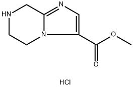 Imidazo[1,2-a]pyrazine-3-carboxylic acid, 5,6,7,8-tetrahydro-, methyl ester, hydrochloride (1:2) Struktur