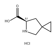 5-Azaspiro[2.4]heptane-6-carboxylic acid, hydrochloride (1:1), (6R)- Struktur