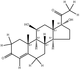 Pregn-4-ene-3,20-dione-2,2,4,6,6,21,21,21-d8, 11,17-dihydroxy-, (11β)- Struktur