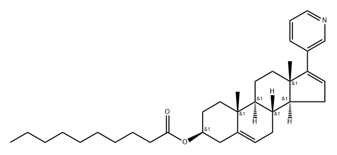 Androsta-5,16-dien-3-ol, 17-(3-pyridinyl)-, 3-decanoate, (3β)- Struktur