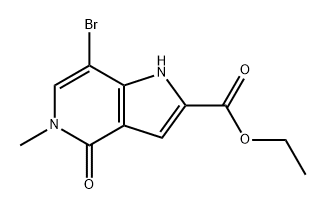 ethyl 7-bromo-5-methyl-4-oxo-4,5-dihydro-1H-pyrrolo[3,2-c]pyridine-2-carboxylate Struktur