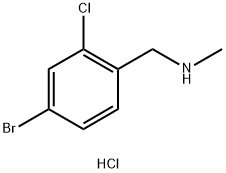 Benzenemethanamine, 4-bromo-2-chloro-N-methyl-, hydrochloride (1:1) Struktur