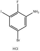 Benzenamine, 5-bromo-2-fluoro-3-iodo-, hydrochloride (1:1) Struktur