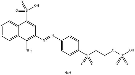 1-Naphthalenesulfonic acid, 4-amino-3-[2-[4-[[2-(sulfooxy)ethyl]sulfonyl]phenyl]diazenyl]-, sodium salt (1:2) Struktur