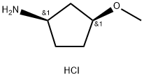 Cyclopentanamine, 3-methoxy-, hydrochloride (1:1), (1R,3S)-rel- Struktur