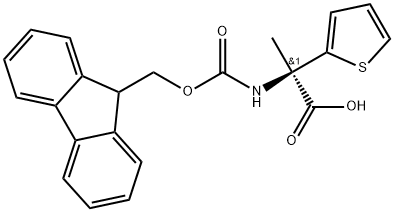 (R)-2-((((9H-fluoren-9-yl)methoxy)carbonyl)amino)-2-(thiophen-2-yl)propanoicacid Struktur