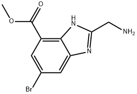 methyl 2-(aminomethyl)-5-bromo-1H-1,3-benzodiazole-7-carboxylate Struktur