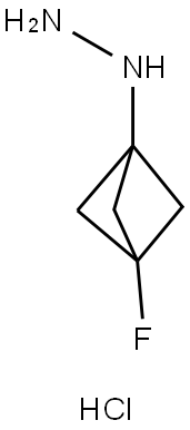 Hydrazine, (3-fluorobicyclo[1.1.1]pent-1-yl)-, hydrochloride (1:2) Struktur