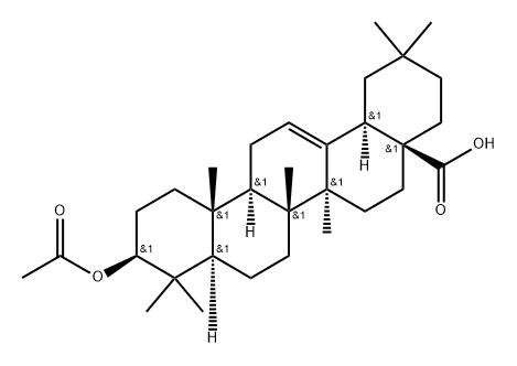 Olean-12-en-28-oic acid, 3-(acetyloxy)-, (3β,18α)- Struktur