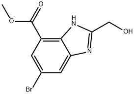 methyl 5-bromo-2-(hydroxymethyl)-1H-1,3-benzodiazole-7-carboxylate Struktur