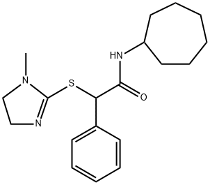 Benzeneacetamide, N-cycloheptyl-α-[(4,5-dihydro-1-methyl-1H-imidazol-2-yl)thio]- Struktur