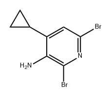 2,6-dibromo-4-cyclopropylpyridin-3-amine Struktur